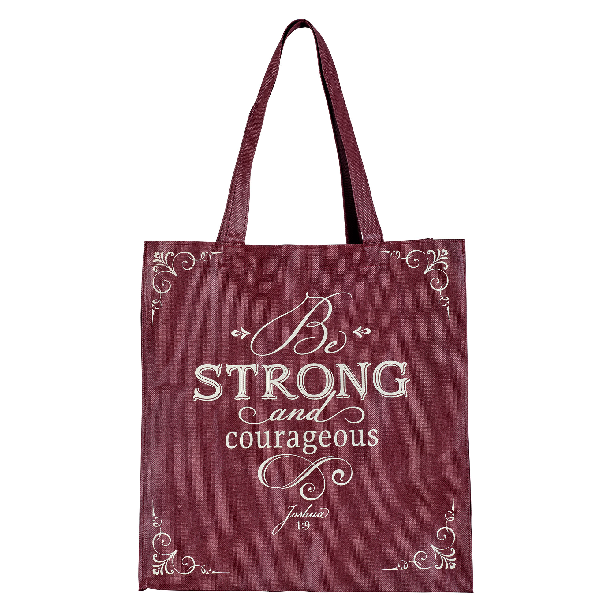 Christian Art Gifts Reusable Fashion Shopping Tote Bag for Women: Be Strong  and Courageous - Joshua 1:9 Inspirational Bible Verse Durable Handbag for  Travel, Crafts, Groceries, Books, Supplies, Maroon 